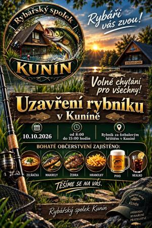 UZAVŘENÍ RYBNÍKU V KUNÍNĚ